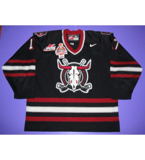 Custom WHL Red Deer Rebels 01 02 Jeff Smith Road Hockey Jersey Black